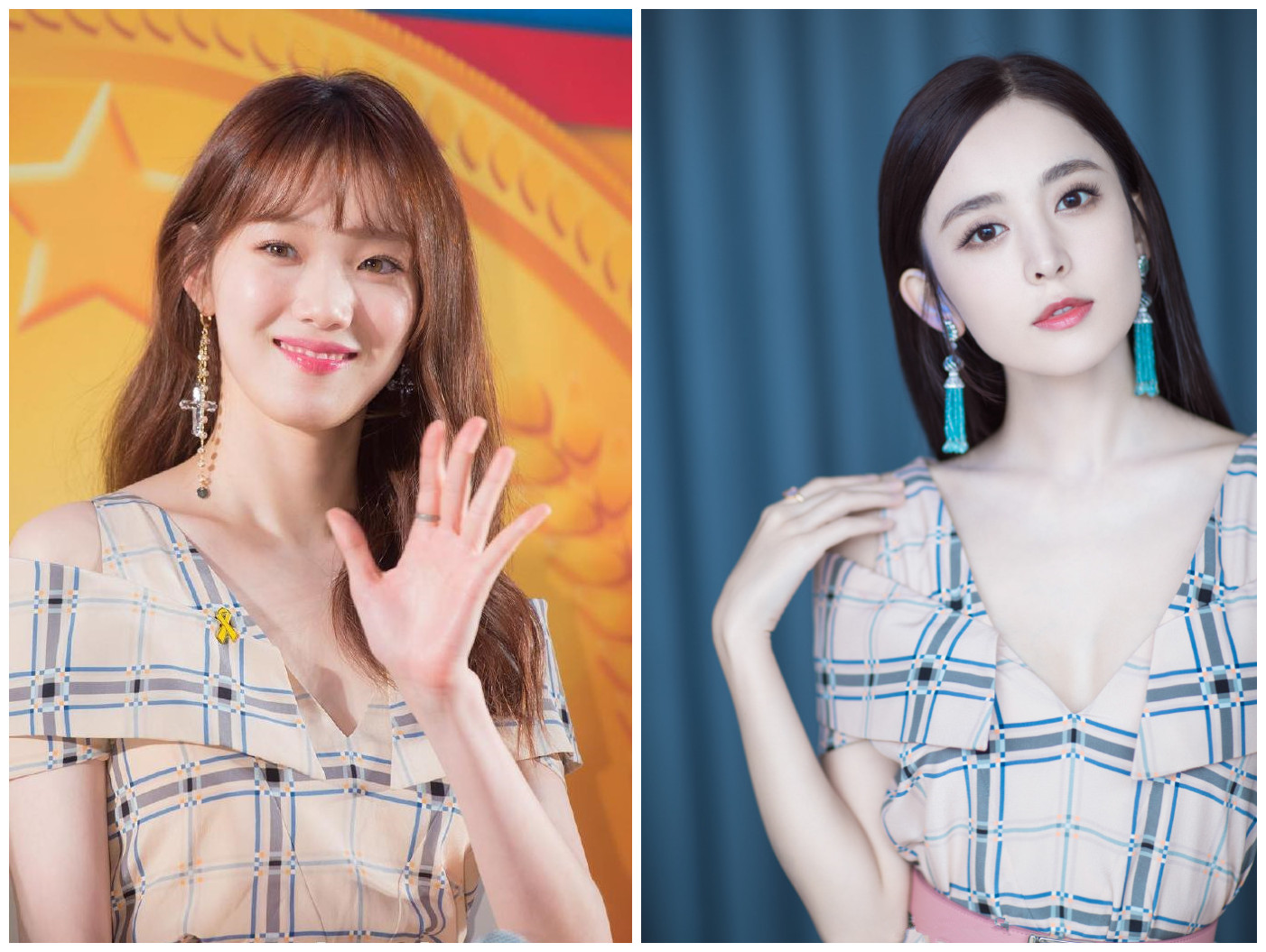 李圣经碎花连衣裙,李圣经穿连衣裙