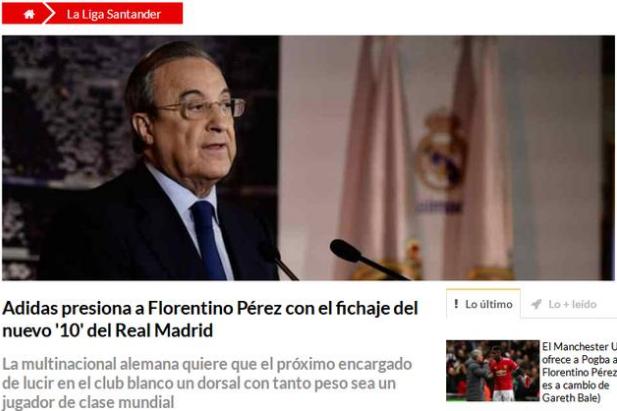 给他10号！赞助商欲助皇马抢死敌旗下天王英超屠龙刀3亿才能谈