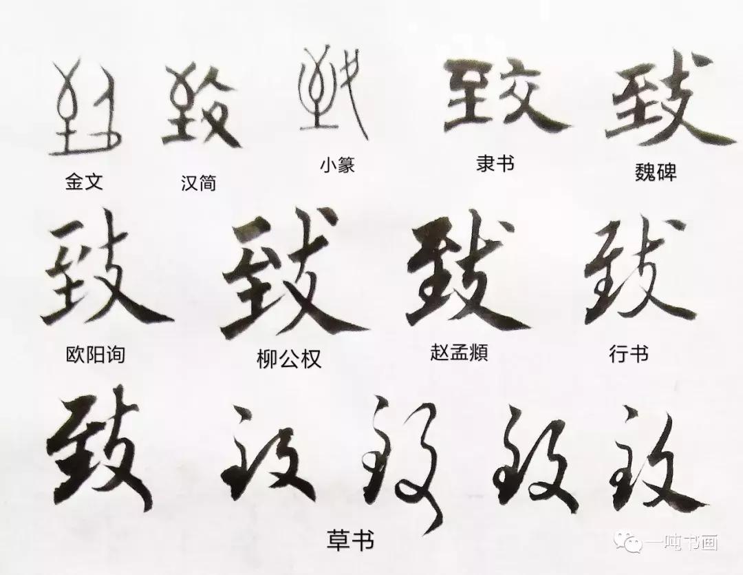 五体《千字文》35：致，36：雨