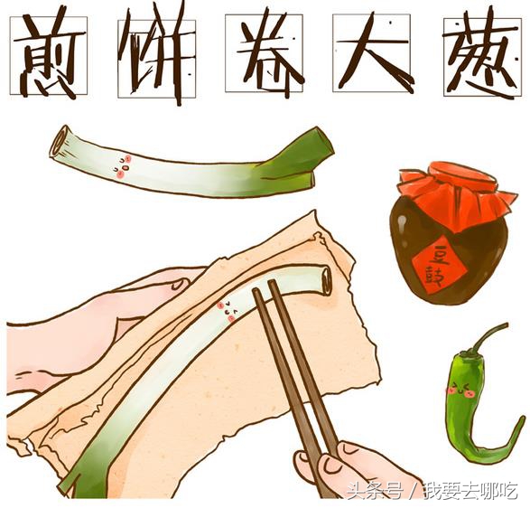 吃一口煎饼卷大葱光着膀子,吃煎饼卷大葱片段