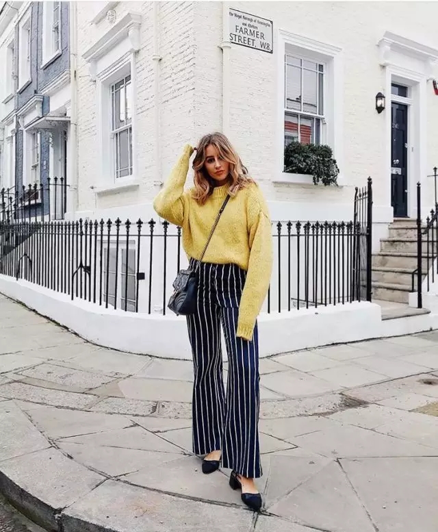 格纹元素撑起时尚,细格纹配条纹