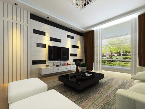 小户型2米7宽电视背景墙设计,小户型中式电视背景墙效果图