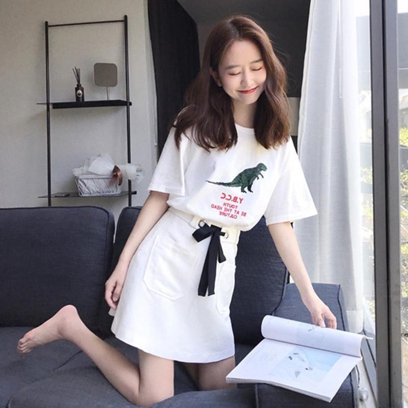 半身裙小清新搭配夏季,白t恤搭配半身裙减龄大气