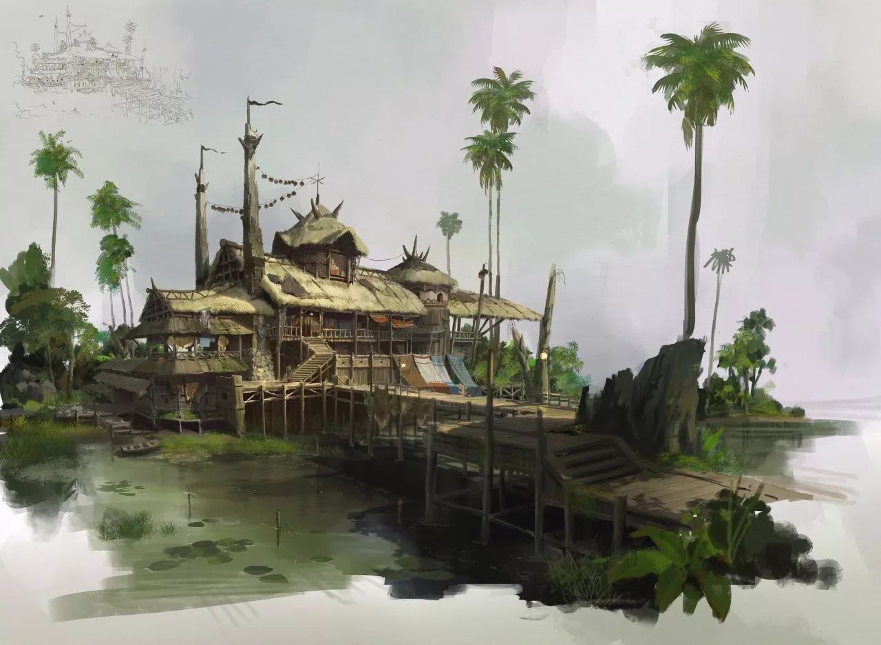 中式场景原画设计教程,国人插画师写实风格的插画欣赏