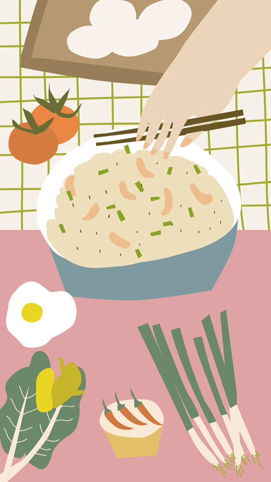 卡通治愈插画手机壁纸,手机壁纸卡通插画