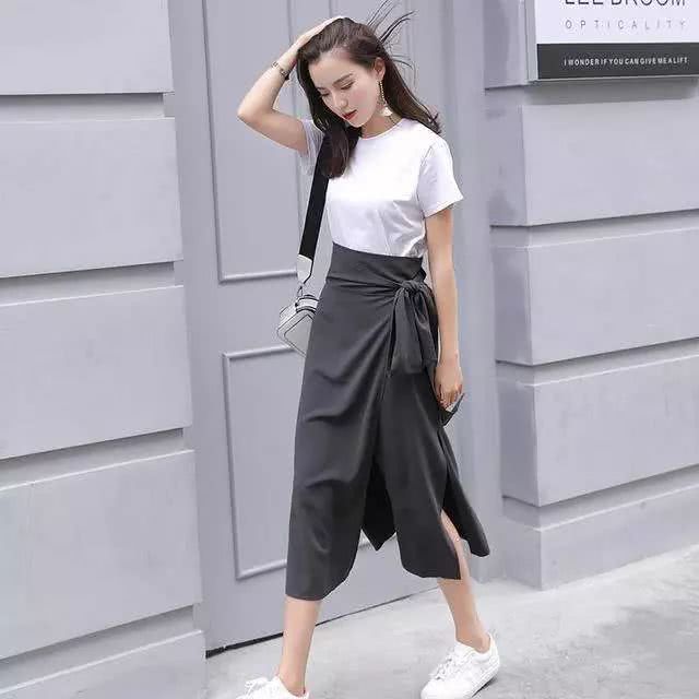 半身裙小个子高腰显高,150矮个子高腰显高雪纺吊带裙