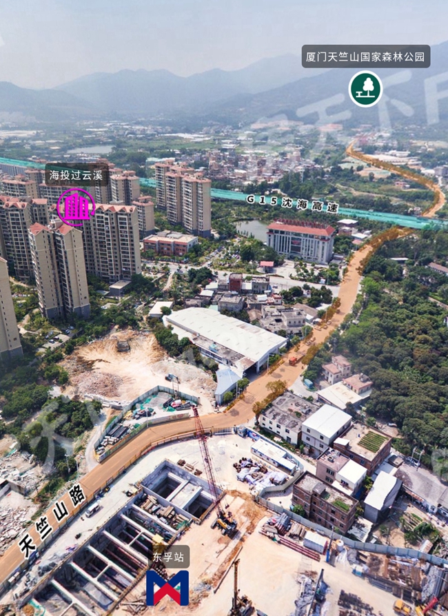 厦门地铁6号线航拍,航拍厦门地铁海景路段