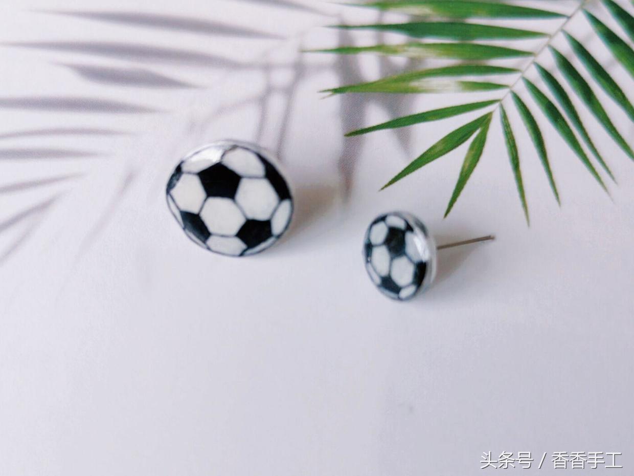 热缩片自制小耳钉,热缩片做耳钉教程手绘