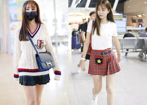 关晓彤穿百褶裙踢足球,关晓彤过膝靴穿搭