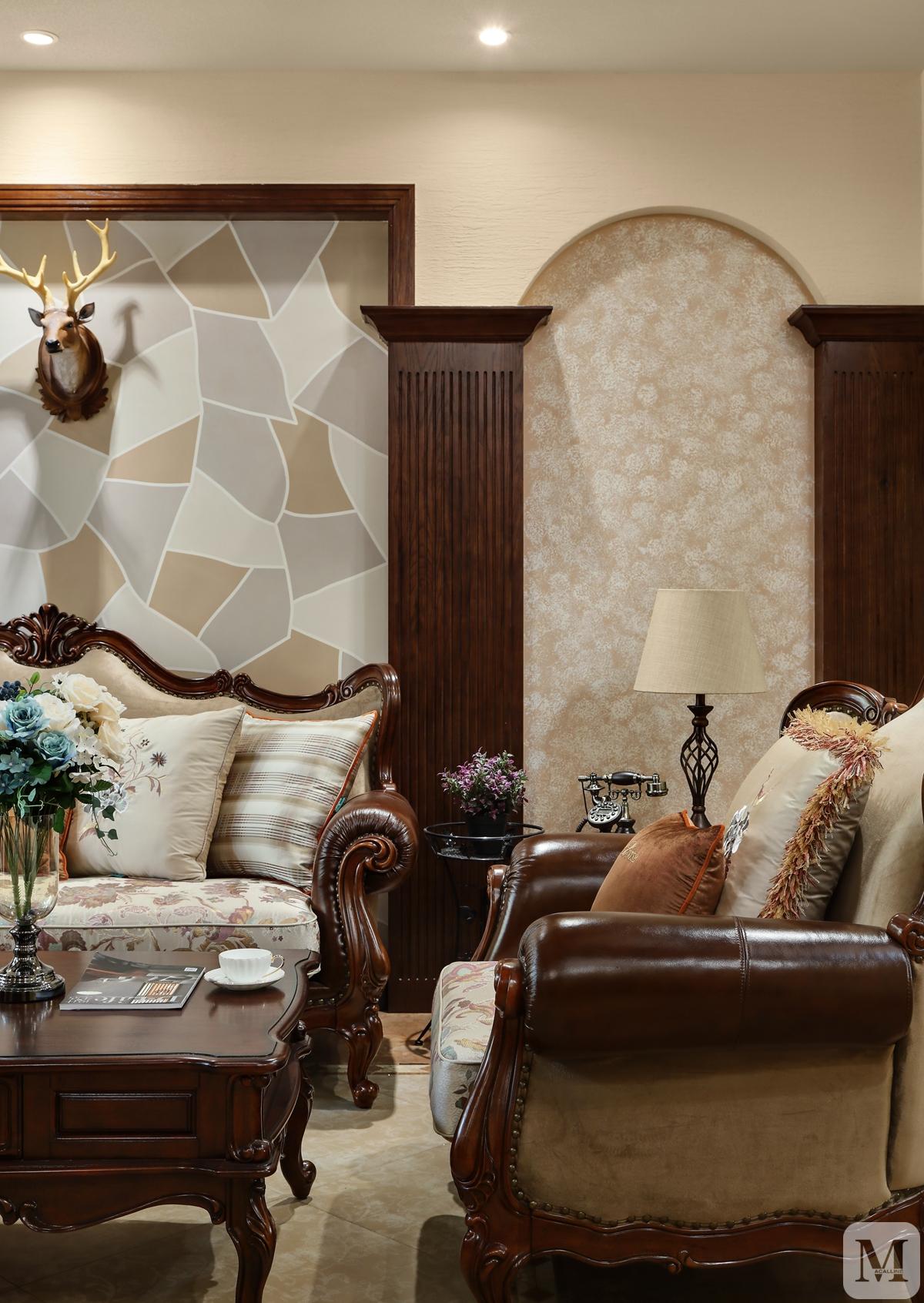 中式豪宅实木整装全屋定制,美式130平全屋实木定制