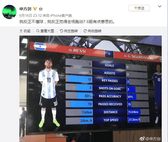 只跑动7.6公里还说累？名嘴堂而皇之嘲讽梅西，网友的回复很犀利