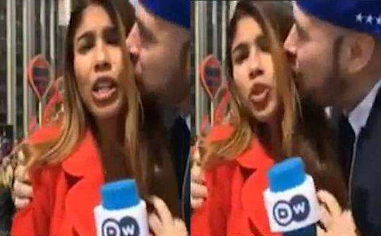 世界杯偷吻女记者,女记者18年世界杯被法国求吻