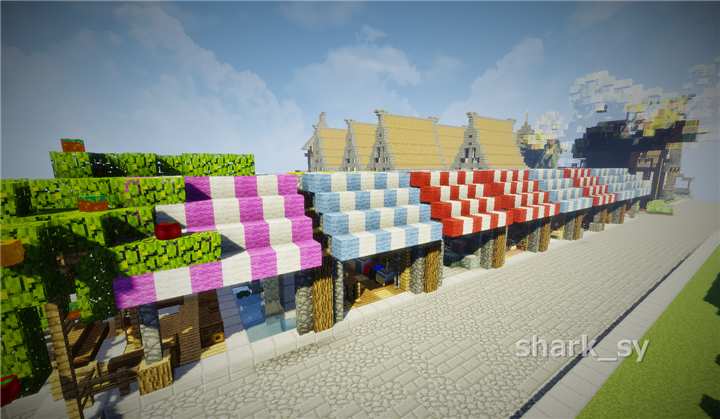 我的世界中世纪店铺教程,我的世界小摊店铺建筑教程