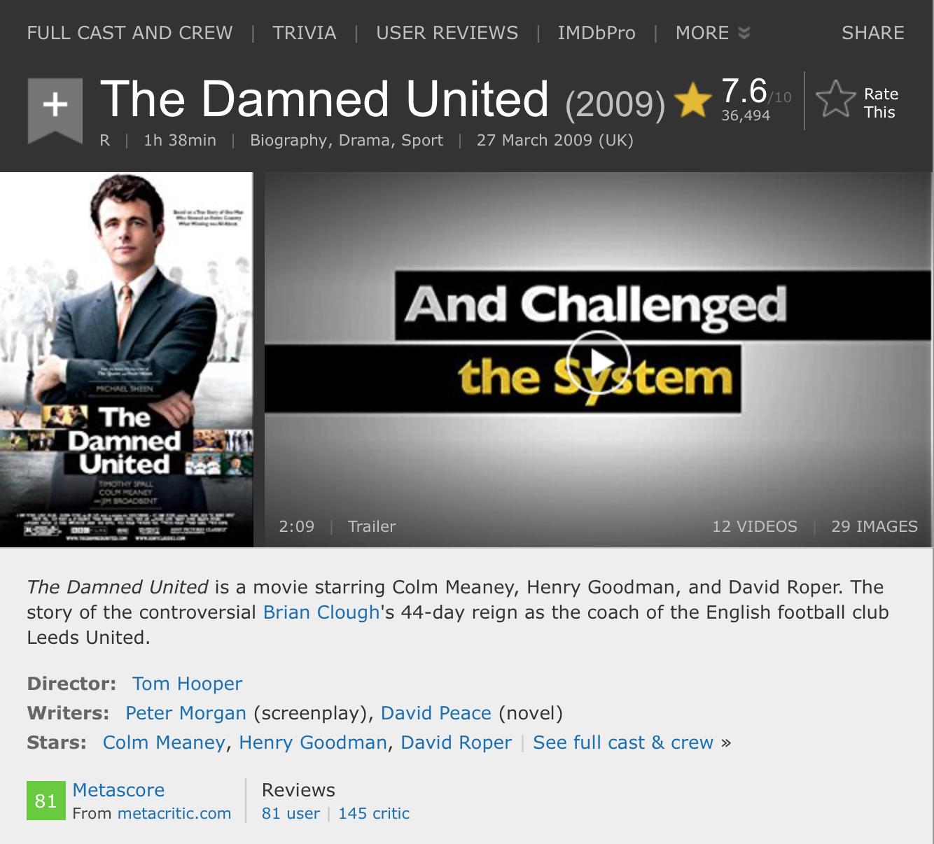 imdb100电影名单,足球电影top1