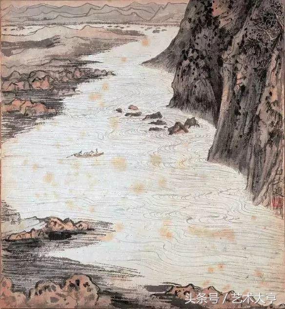 国画怎么画水中的山,画水国画教程