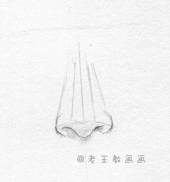 素描石膏像鼻子画法,素描五官鼻子讲解