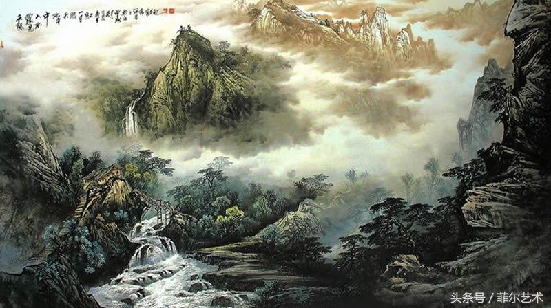 曾刚彩墨山水画着色技法完整版,曾刚彩墨山水画房子的画法视频