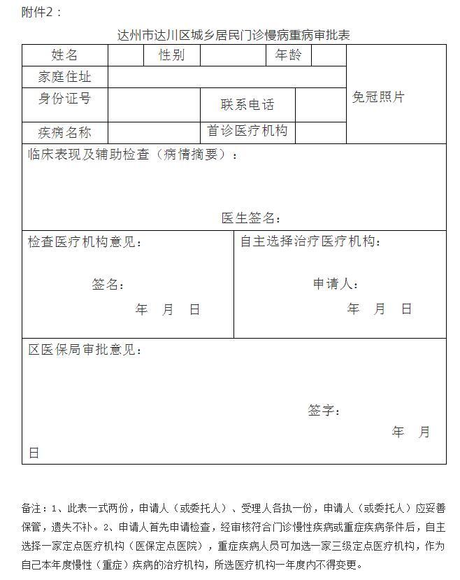 达川区医保政策,慢性重大疾病如何申请医保报销
