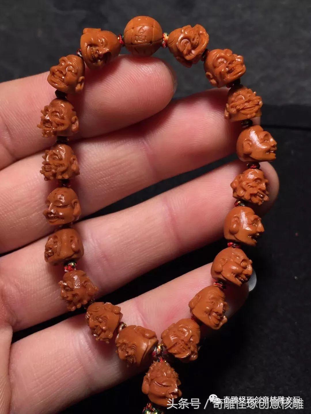 世界顶级极品橄榄核雕十八罗汉,知翠轩橄榄核雕双面十八罗汉价格