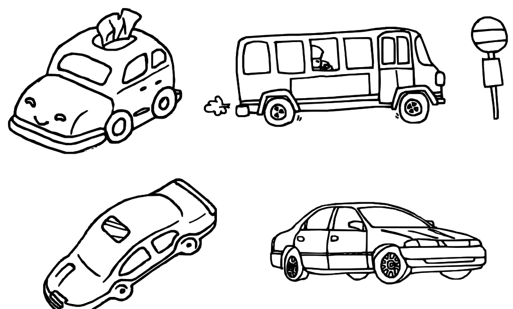 简简单单画小汽车简笔画教程,小朋友们画的小汽车