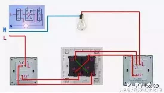 电工必备单控双控三控四控开关,三开一个双控2个单控接线图