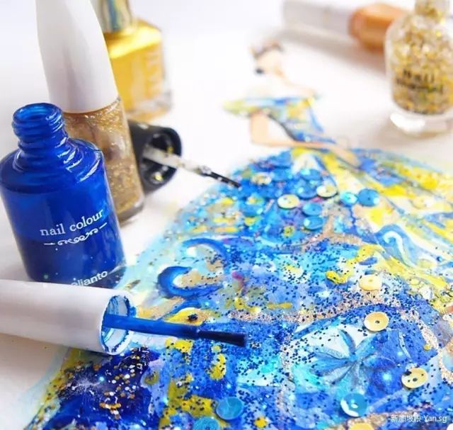 新加坡才女用口红和指甲油创作的高定礼服，居然比设计师手稿还要美！