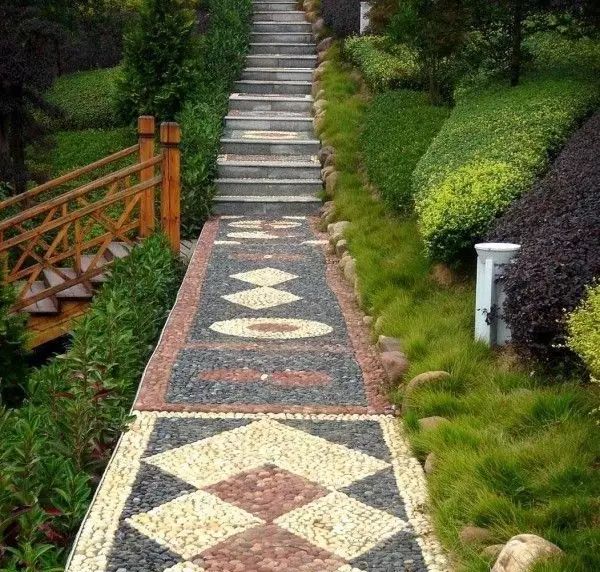 中式庭院地面铺装设计,农村庭院地面铺装石材