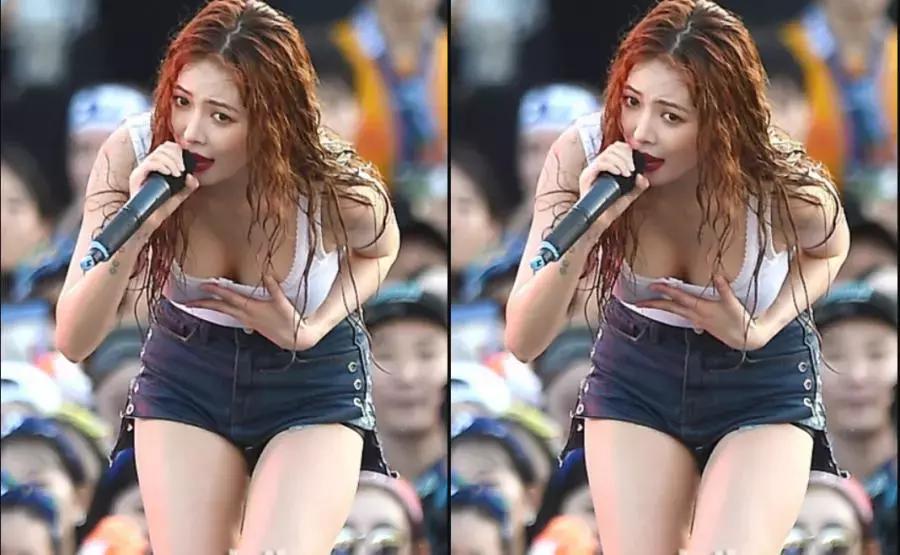 这是性感还是露骨？韩国女歌手金泫雅“透视湿水舞台照”惹争议