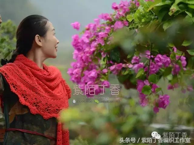 月神披肩紫陌丁香高清图解,紫陌丁香大披肩