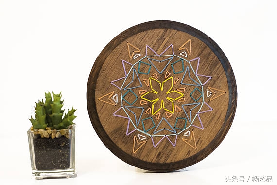 木片绣花教程视频,手工乱针绣画