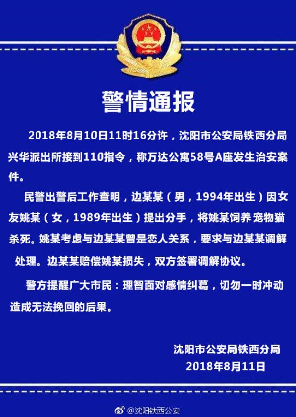 男子*杀虐**女友小猫逼其复合当晚被人肉遭打至骨折