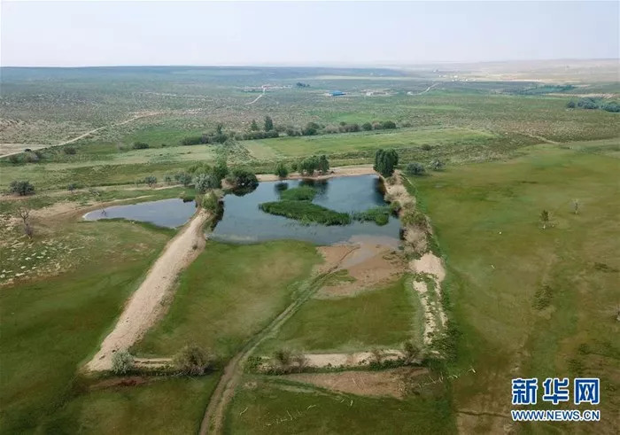 天空之眼瞰库布其沙漠