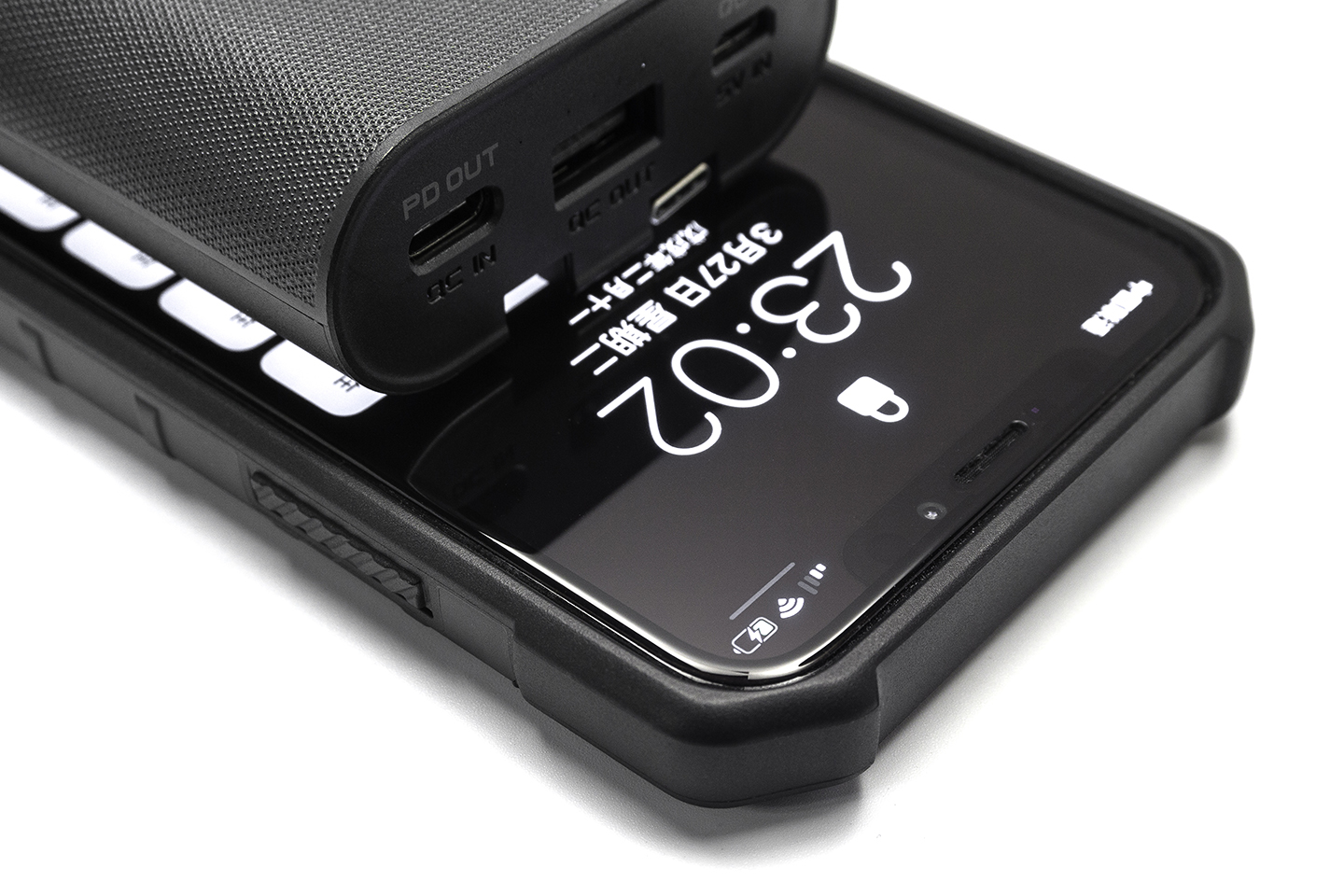 10000毫安带线一体充电宝,支持快充的10000毫安充电宝