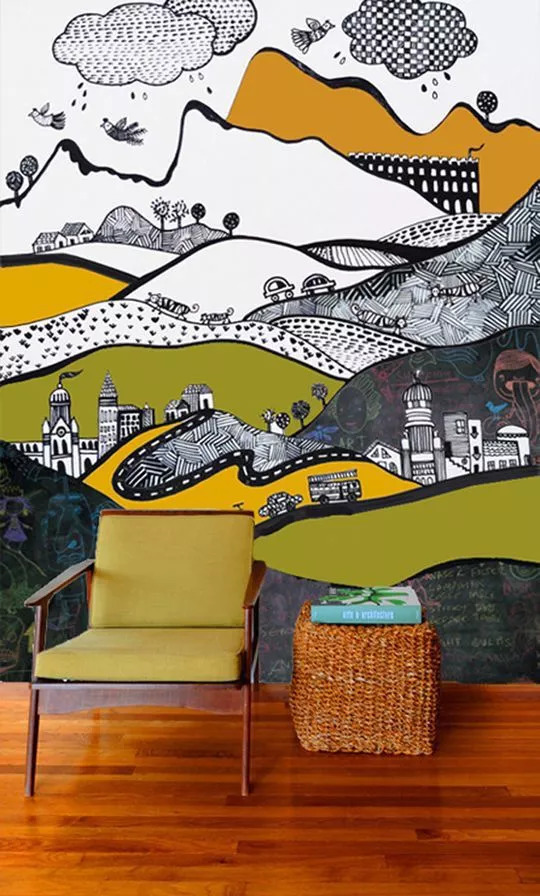 自家门口墙绘,一家房子墙绘