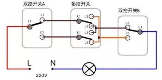 异地双控开关接法,异地双控开关只多一根线