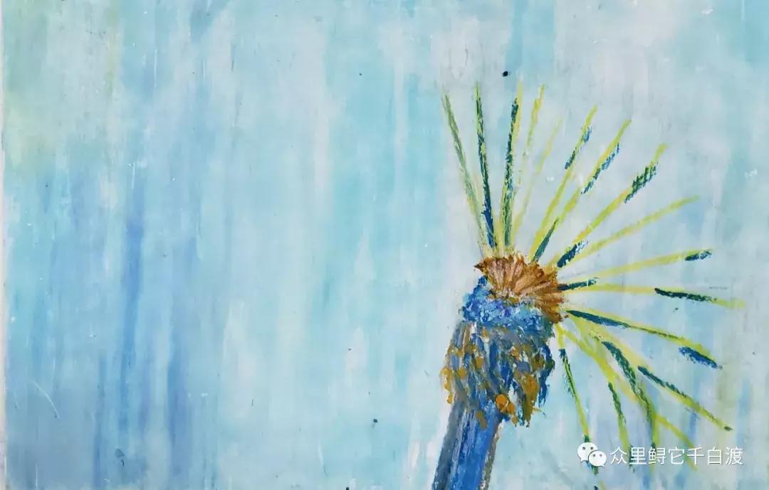 油画棒蒲公英教程简单图,圣诞油画棒教程