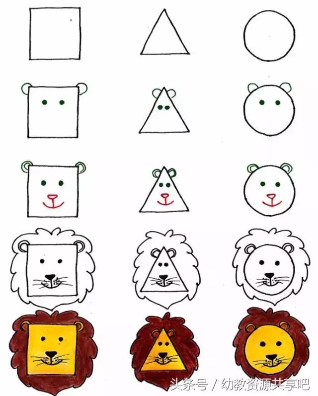 最有趣简单的动物怎么画,儿童画画教程3-6岁动物简笔画大全
