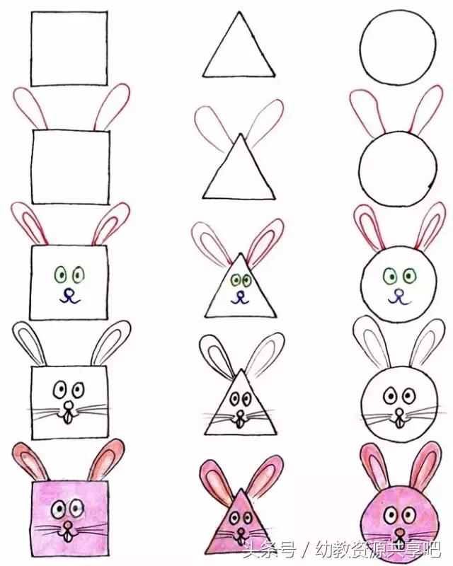 最有趣简单的动物怎么画,儿童画画教程3-6岁动物简笔画大全