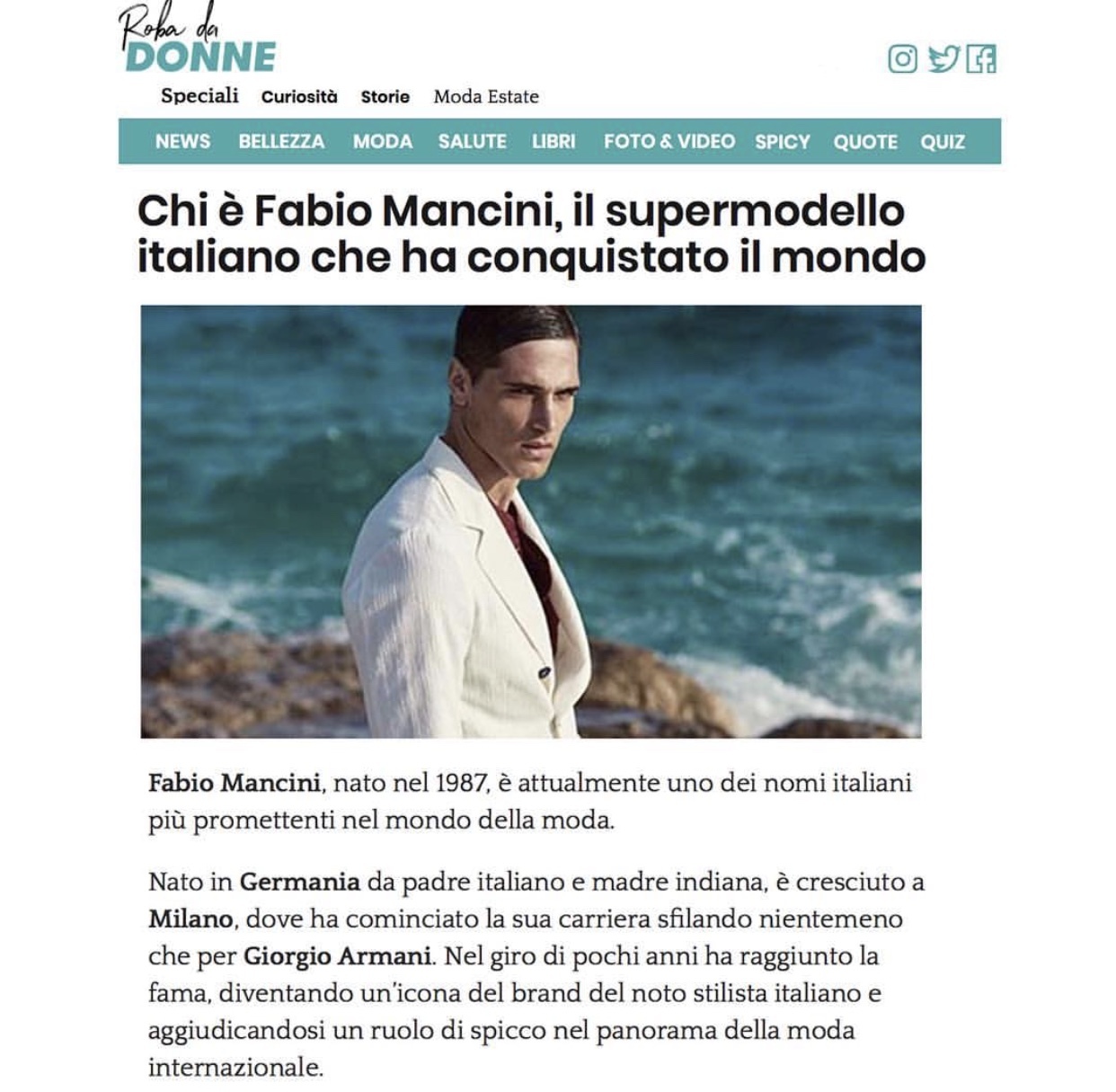 没有“雨露均沾”只有“独得恩宠”｜阿玛尼的男宠—FabioMancini