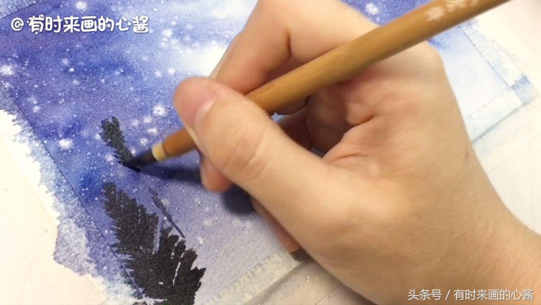 用水彩笔画星空简单一点不用加水,只用水彩笔画星空不用荧光笔和水