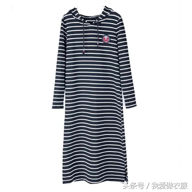 女士连帽卫衣中长款裁剪图,女士卫衣中长款长袖裁剪图