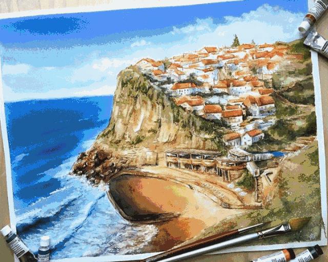 理工科妹子自学水彩2年，画出的城市让你国庆想去俄罗斯！