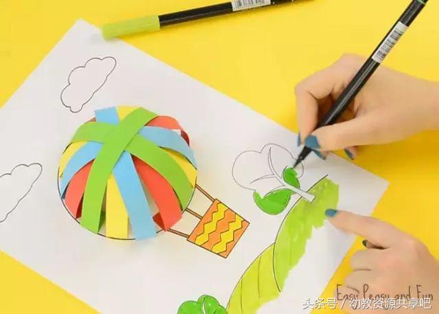 用彩色纸条制作手工卡纸,超简单卡纸手工特别好看