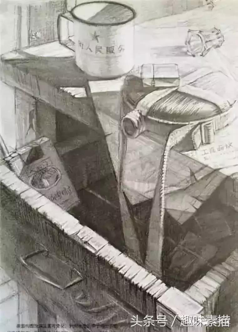 清华美院素描高分卷赏评,清华美院临摹千里江山图