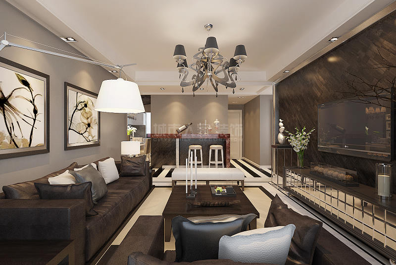 西安140平米三室两厅装修轻奢风,西安140平现代轻奢装修案例