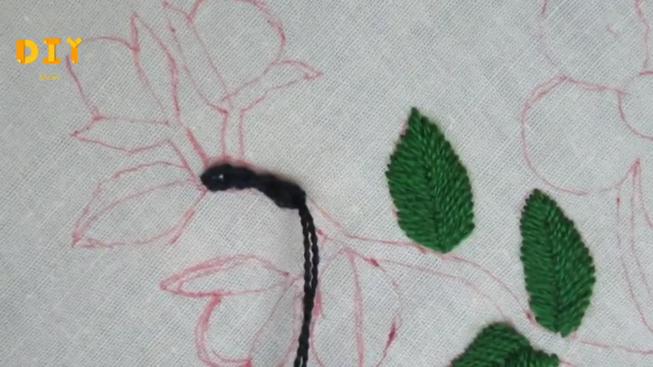 简单的樱花刺绣图,樱花刺绣教程