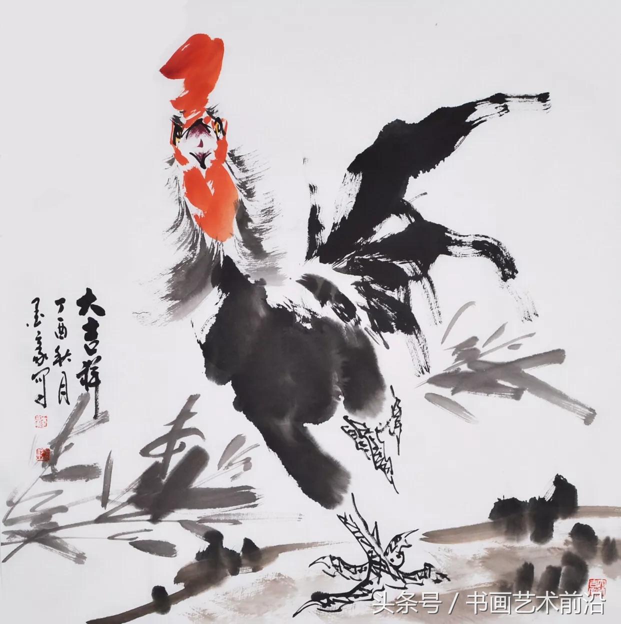 独具一格写意人物毛笔画,墨豪画鸡独具一格