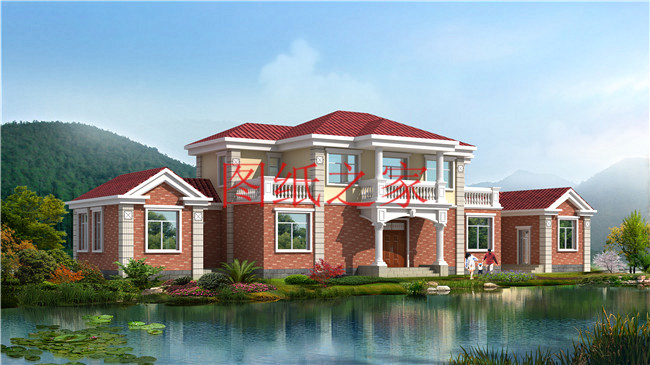 两开间二层中式别墅宅基地不规整,适合宅基地大的两层别墅