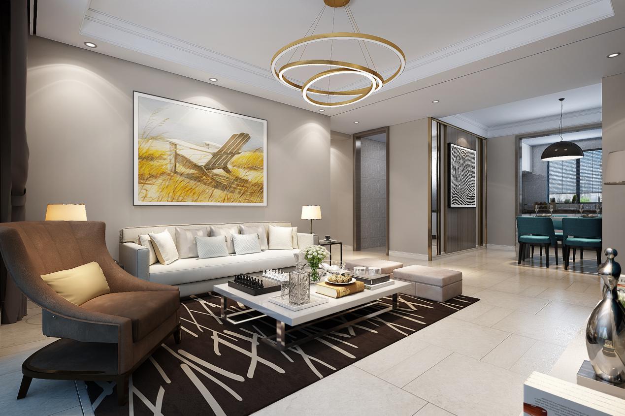 西安套内110平米四室两厅装修简约,西安装修房子现代简约轻奢130平方