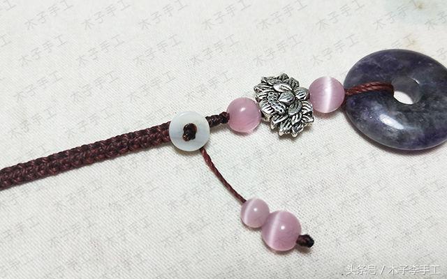 钥匙挂绳编织教程加银平安扣,怎么编织平安扣挂绳